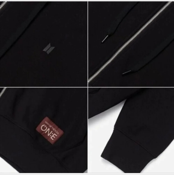 Brand New BTS Map Of The Soul ON:E Zip-Up Hoody Black size L - Picture 7 of 9
